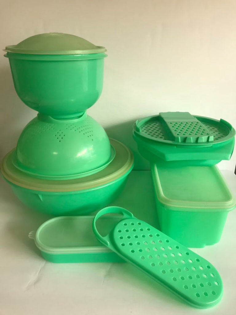 Clear Tupperware Container With Lid Covered Vintage Plastic Kitchen Storage  